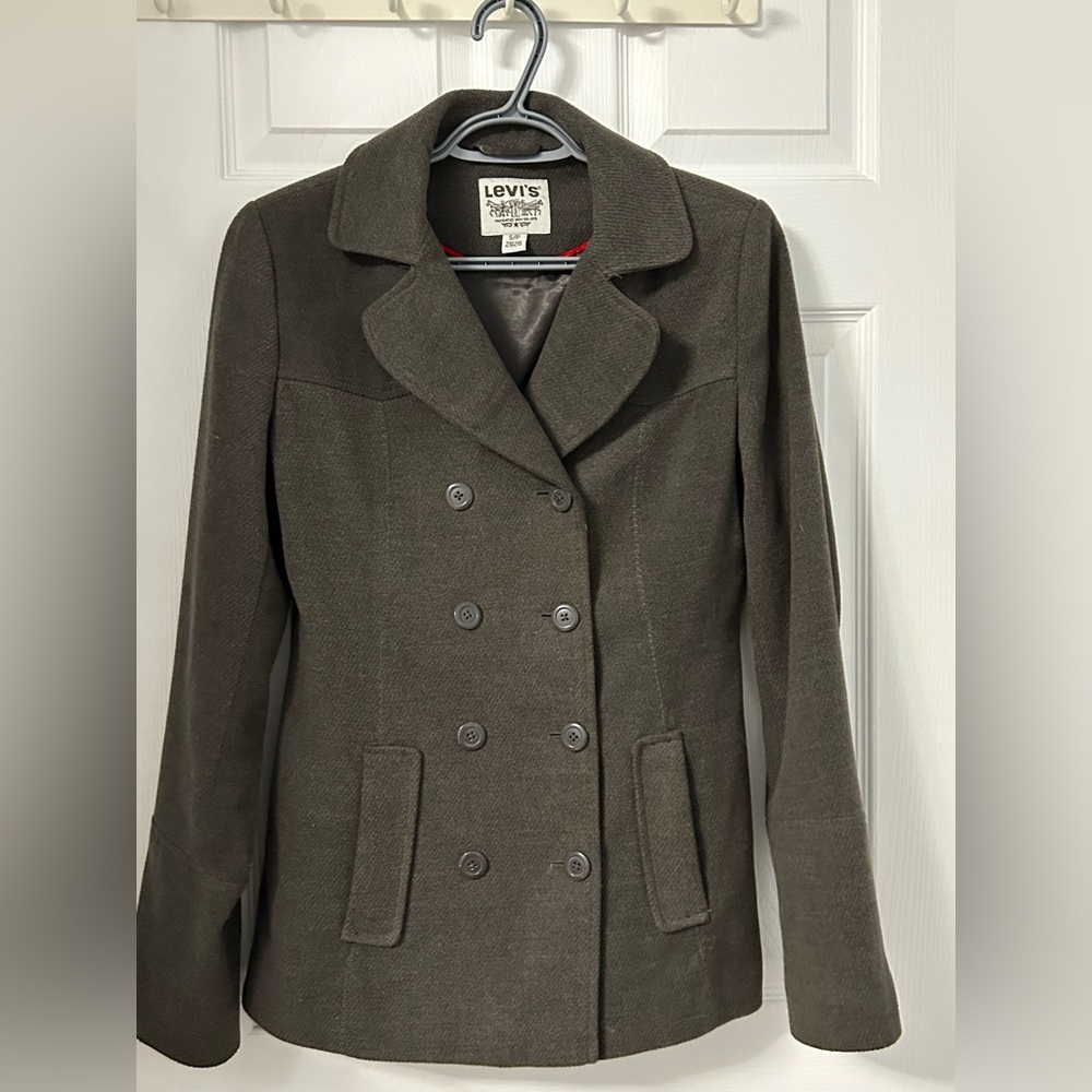 Levi's Women's Olive Double-Breasted Coat